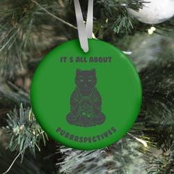 It's All About Purrrspectives (green) Ornament Perfect And Unique Gifts For Family On Christmas