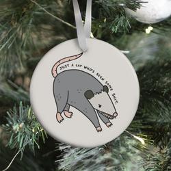 Just A Cat Who's Seen Some Shit Opossum Ornament Perfect And Unique Gifts For Family On Christmas