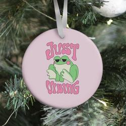 Movie Music Just Vibing Groovy Frog Ornament Perfect And Unique Gifts For Family On Christmas Holiday