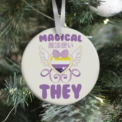 Magical They - Non-binary Pride Ornament Perfect And Unique Gifts For Family On Christmas Holiday
