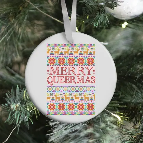 Merry Queermas Gay Pride Christmas Sweater Ornament Perfect And Unique Gifts For Family On Christmas