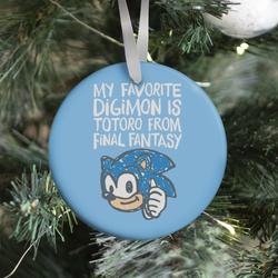 My Favorite Digimon Is Totoro From Final Fantasy Parody Ornament Perfect And Unique Gifts For Family On Christmas