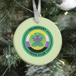 Non Binary Frog Club Patch Ornament Perfect And Unique Gifts For Family On Christmas Holiday