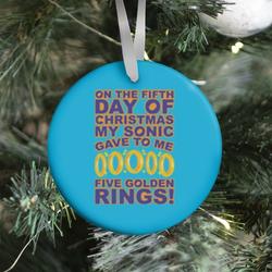 On The Fifth Day Of Christmas My Sonic Gave To Me Parody Ornament Perfect And Unique Gifts For Family On Christmas