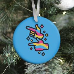 Pansexual Pride Finger Guns Ornament Perfect And Unique Gifts For Family On Christmas Holiday