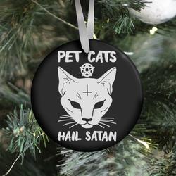 Pet Cats Hail Satan Sphynx Ornament Perfect And Unique Gifts For Family On Christmas Holiday