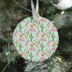 Pink Western Cowboy Pattern Ornament Perfect And Unique Gifts For Family On Christmas Holiday