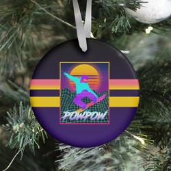 POWPOW Synthwave Snowboarder Ornament Perfect And Unique Gifts For Family On Christmas Holiday