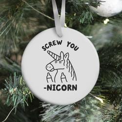 Movie Music Screw You-nicorn Ornament Perfect And Unique Gifts For Family On Christmas Holiday