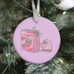 Strawberry Milk Kirby Parody Ornament Perfect And Unique Gifts For Family On Christmas Holiday