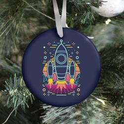 Synthwave Space Exploration Ornament Perfect And Unique Gifts For Family On Christmas Holiday