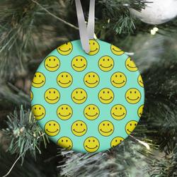 Teal Smiley Face Pattern Ornament Perfect And Unique Gifts For Family On Christmas Holiday