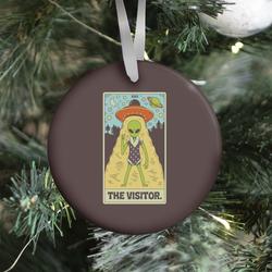 The Visitor Alien Tarot Card Ornament Perfect And Unique Gifts For Family On Christmas Holiday