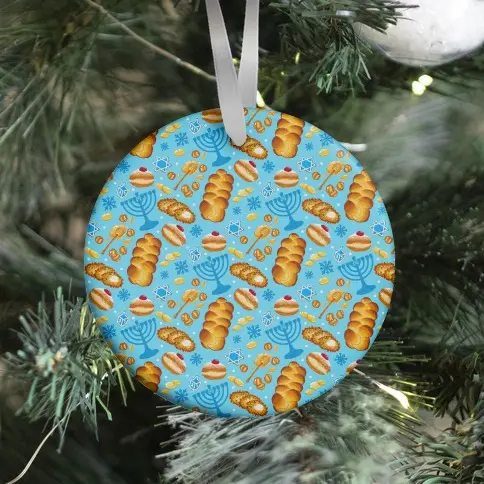Traditional Hanukkah Food Pattern Ornament Perfect And Unique Gifts For Family On Christmas