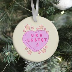 U R A LGBTQT Candy Heart Ornament Perfect And Unique Gifts For Family On Christmas Holiday