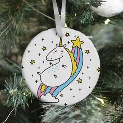 Movie Music Unicorn On Rainbow Ornament Perfect And Unique Gifts For Family On Christmas Holiday