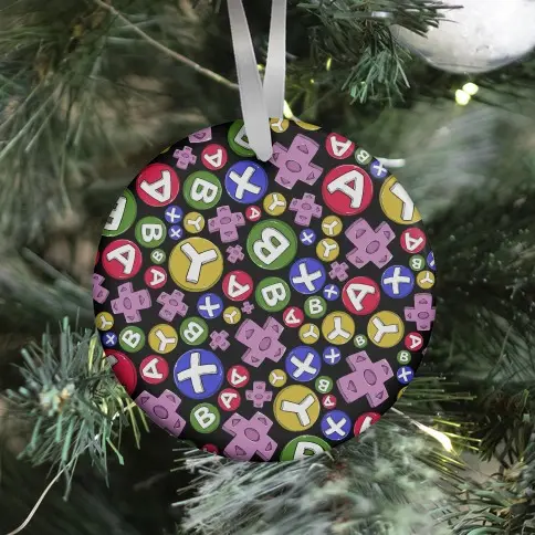 Video Game Controller Buttons Pattern Ornament Perfect And Unique Gifts For Family On Christmas