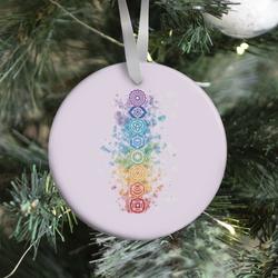 Watercolor Chakra Symbols Ornament Perfect And Unique Gifts For Family On Christmas Holiday
