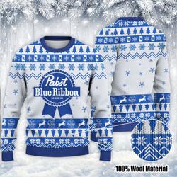 Pabst Blue Ribbon Christmas Ugly Sweater Perfect And Unique Gifts For Adults Kids On Christmas