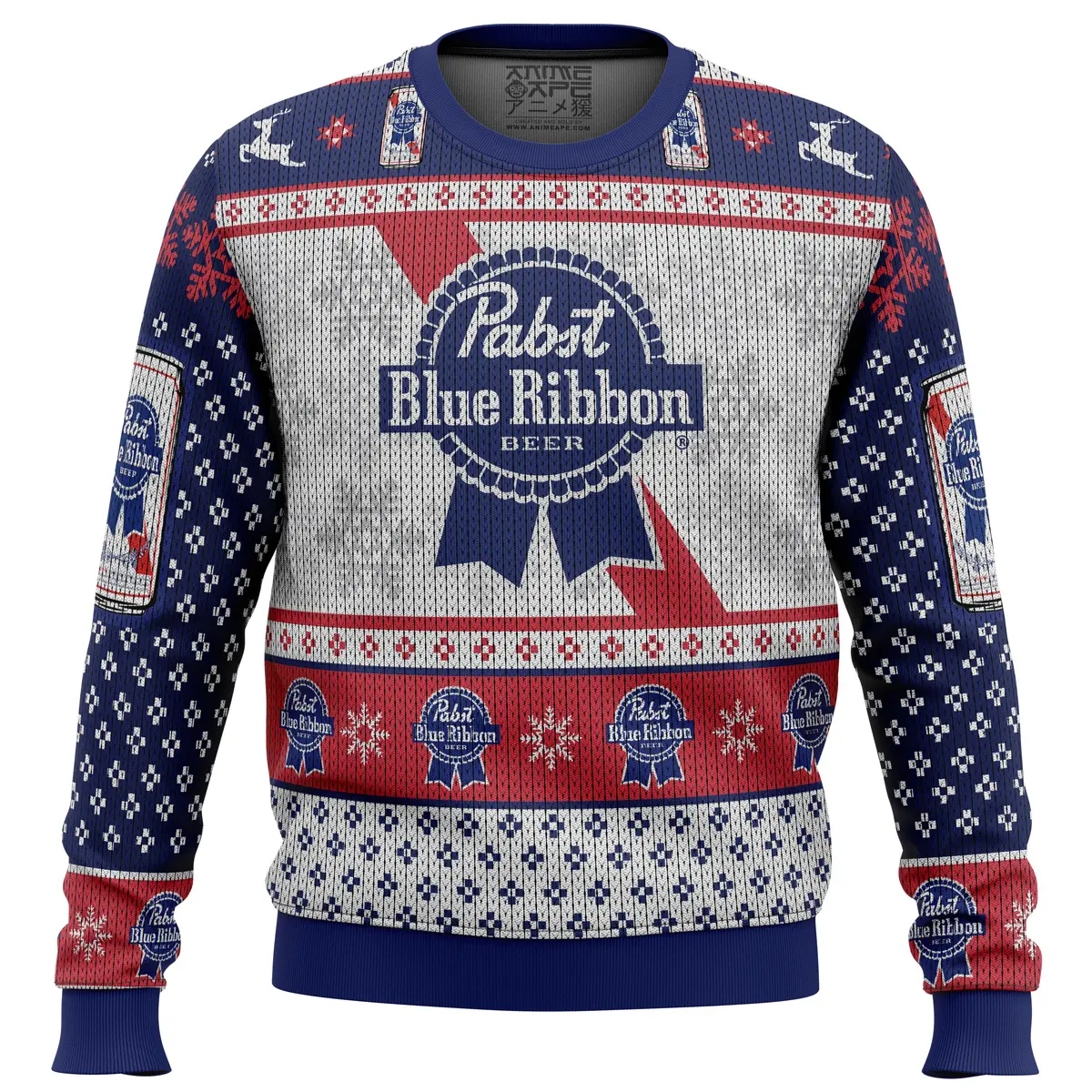 Pabst Blue Ribbon Ugly Christmas Sweater Perfect And Unique Gifts For Adults Kids On Christmas