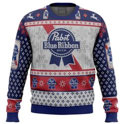 Pabst Blue Ribbon Ugly Christmas Sweater Perfect And Unique Gifts For Adults Kids On Christmas