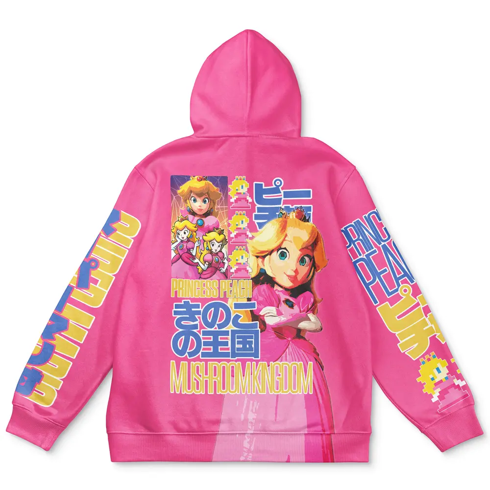 Anime Peach Super Mario Streetwear Hoodie Perfect And Unique Gifts For Otaku Anime Fans On Christmas
