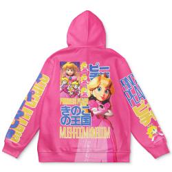 Anime Peach Super Mario Streetwear Hoodie Perfect And Unique Gifts For Otaku Anime Fans On Christmas