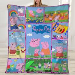 Movie Peppa Pig Premium Fleece Sherpa Blanket Perfect And Unique Gifts For Family On Christmas Holiday