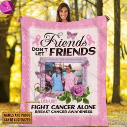 Movie Personalized Breast Cancer Friends Fleece Sherpa Blanket Perfect Gifts For Family On Christmas