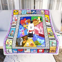 Music Personalized BTS Gift For Kids Quilt Fleece Sherpa Blanket Perfect Gifts For Family On Christmas