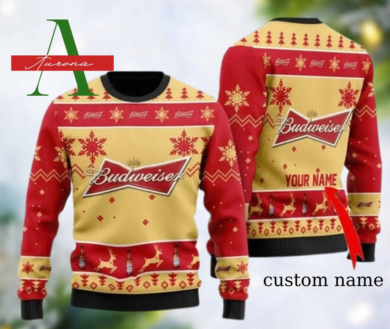 Personalized Budweiser Beer Christmas Sweater Gift Perfect And Unique Gifts For Adults Kids On Christmas