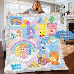 Anime Personalized Care Bears Birthday Christmas Gifts Quilt Fleece Sherpa Blanket Perfect Gifts For Family On Christmas