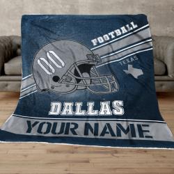 NFL Personalized Dallas Football Fleece Sherpa Blanket Perfect And Unique Gifts For Family On Christmas