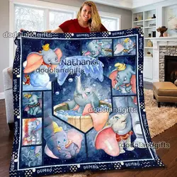 Anime Personalized Disney Dumbo Birthday Gifts Fleece Sherpa Blanket Quilt Perfect Gifts For Family On Christmas
