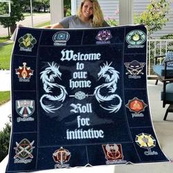 Movie Personalized Dungeon and Dragon Fleece Sherpa Blanket Perfect Gifts For Family On Christmas