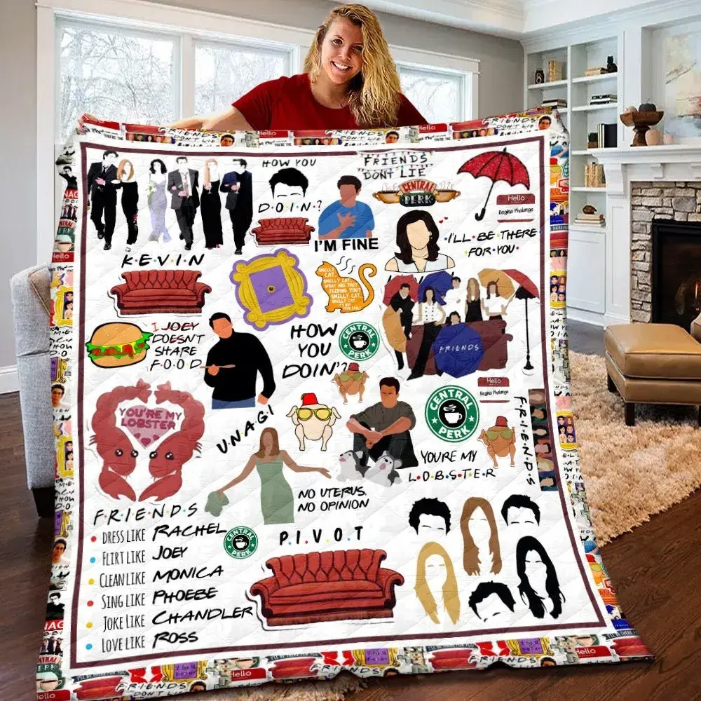 Movie Personalized Friends Movie Series Gifts Christmas Fleece Sherpa Blanket Perfect Gifts For Family On Christmas