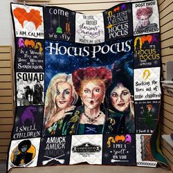 Movie Personalized Hocus Pocus Funny Witches Horror Movie Watching Fleece Sherpa Blanket Perfect Gifts For Family On Christmas