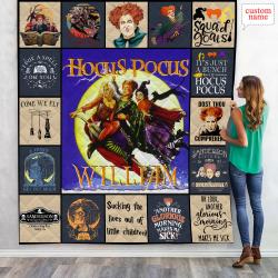 Movie Personalized Hocus Pocus Quilt Fleece Sherpa Blanket Gifts For Her Perfect Gifts For Family On Christmas