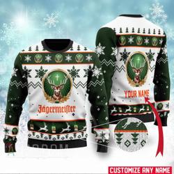 Personalized Jagermeister Ugly Knitted Christmas Sweatshirt Xmas Sweater Perfect And Unique Gifts For Adults Kids On Christmas