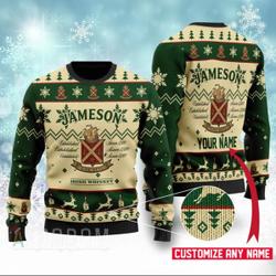 Personalized Jameson Irish Whiskey Sweater Knitted Ugly Christmas Shirt Perfect And Unique Gifts For Adults Kids On Christmas