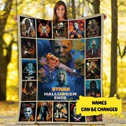 Movie Personalized Michael Myers Halloween Ends Fleece Sherpa Blanket Gift Perfect Gifts For Family On Christmas