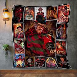 Movie Personalized Name Freddy Krueger A Nightmare Halloween Quilt Fleece Sherpa Blanket Perfect Gifts For Family On Christmas