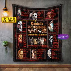 Movie Personalized Name Horror Movies Fleece Sherpa Blanket Perfect Gifts For Family On Christmas