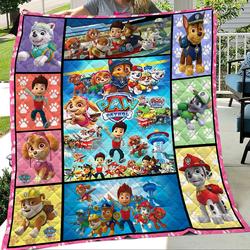 Movie Personalized Paw Patrol Birthday Quilt Fleece Sherpa Blanket Perfect Gifts For Family On Christmas