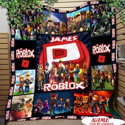 Movie Personalized Roblox Birthday Fleece Sherpa Blanket Perfect And Unique Gifts For Family On Christmas