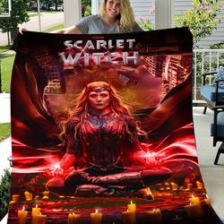 Movie Personalized Scarlet Witch Dr Strange 2 Fan Fleece Sherpa Blanket Perfect Gifts For Family On Christmas