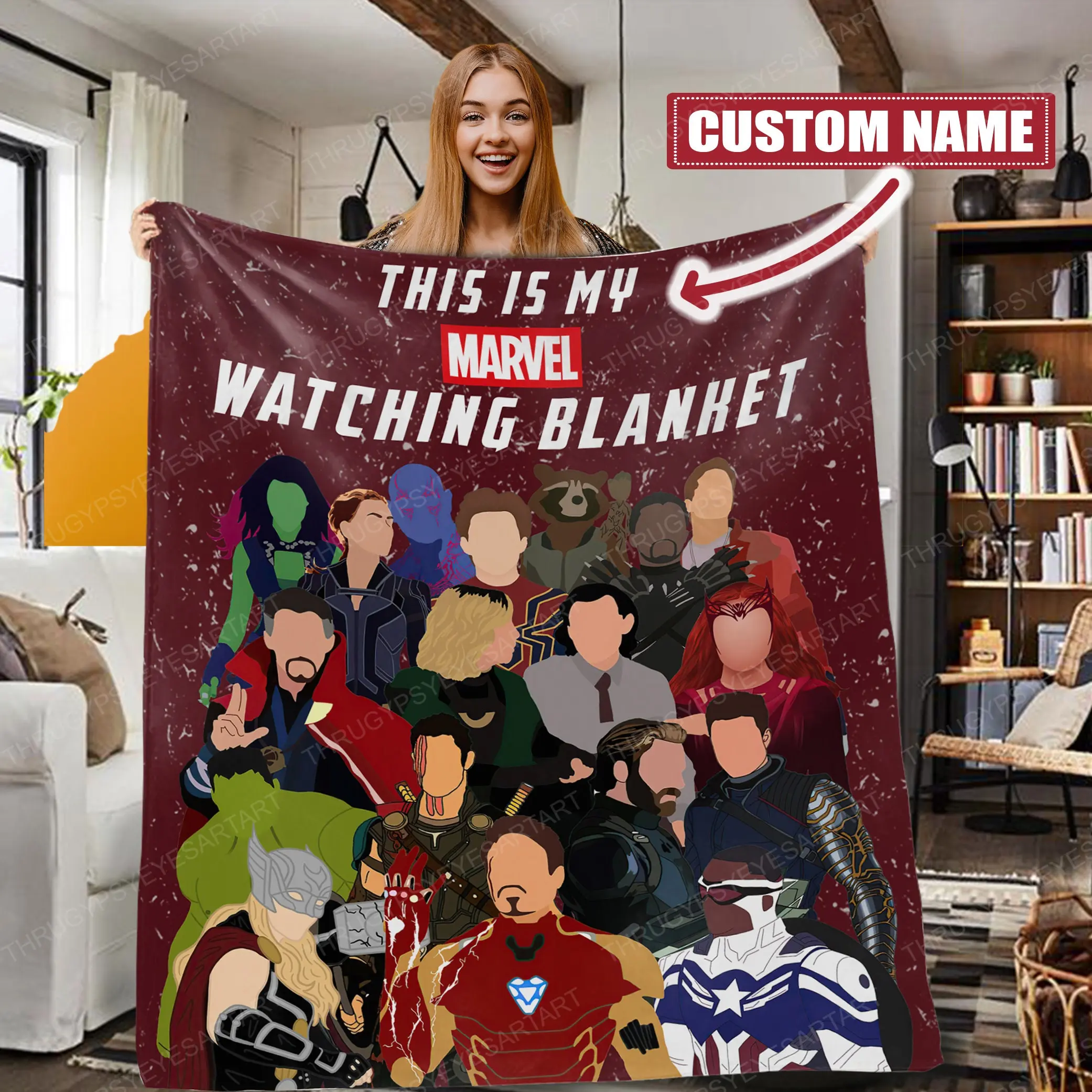 Movie Personalized This Is My Marvel Watching Super Hero Fleece Sherpa Blanket Perfect Gifts For Family On Christmas