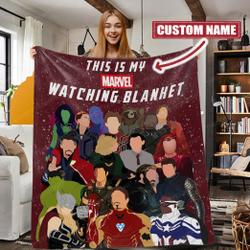 Movie Personalized This Is My Marvel Watching Super Hero Fleece Sherpa Blanket Perfect Gifts For Family On Christmas