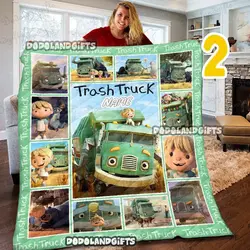 Movie Personalized Trash Truck Sherpa Birthday Gifts Netflix Series Fleece Sherpa Blanket Perfect Gifts For Family On Christmas