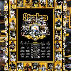Pittsburgh Steelers Anniversary Team Fleece Sherpa Blanket Perfect Gifts For Family On Christmas